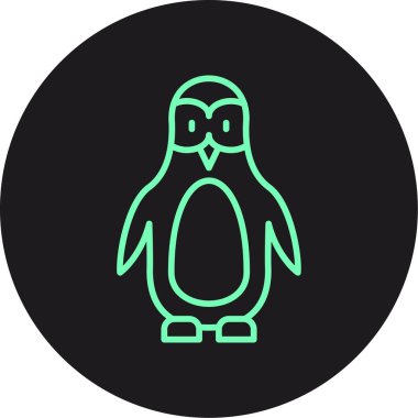 Penguen Web simgesi, vektör illüstrasyonu