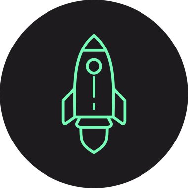 Roket web simgesi, vektör çizim
