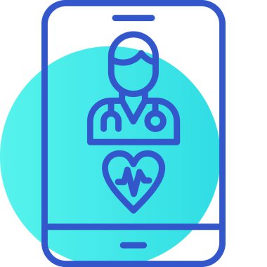 mobil sağlık simgesi, vektör illüstrasyonu