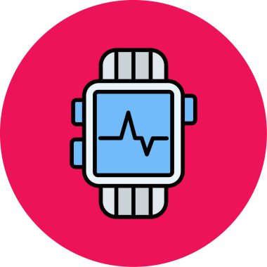 Smartwatch ağ simgesi, vektör illüstrasyonu