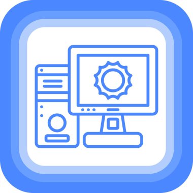 Bilgisayar. Web simgesi basit illüstrasyon