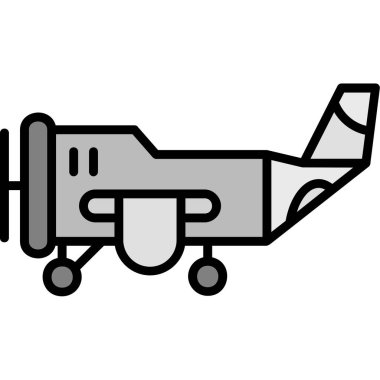 Beyaz arka planda askeri savaş uçağı, illüstrasyon, vektör..