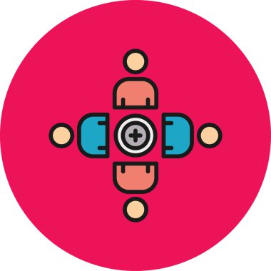 Dairedeki tek bir simgenin vektör illüstrasyonu