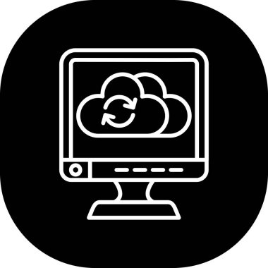 Bulut hesaplama simgesi. Basit resimleme