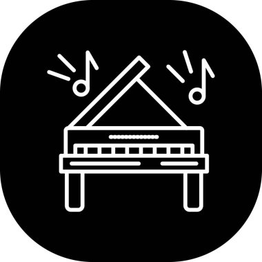 Bir piyano simgesinin vektör illüstrasyonu