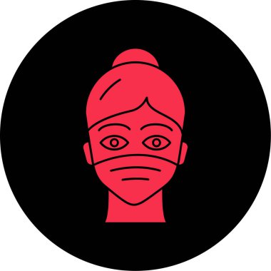 Maske takan bir kızın vektör çizimi