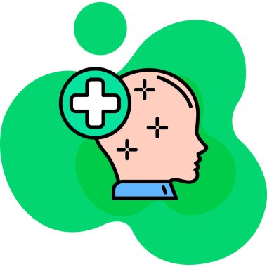 Beyin. Web simgesi basit illüstrasyon