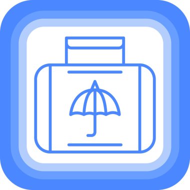 Şemsiye koruma simgesi doldurulmuş dış hat biçiminde