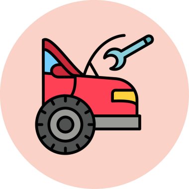 Traktör ikon vektör illüstrasyonu