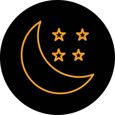 gece ay simgesi vektör illüstrasyonu