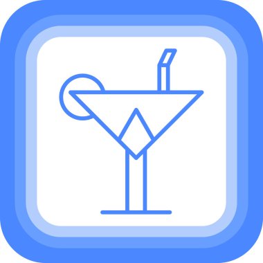Kokteyl web simgesi, vektör çizim