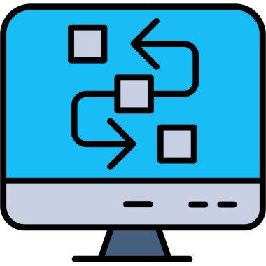 Bilgisayar. Web simgesi basit illüstrasyon