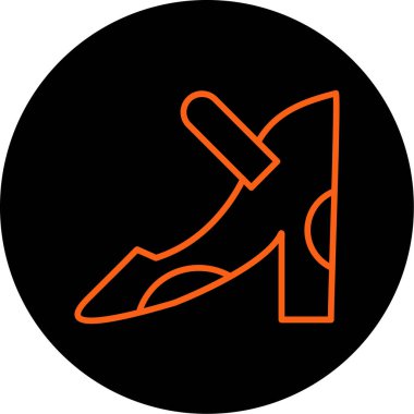 İzole edilmiş tek bir turuncu simgenin vektör çizimi