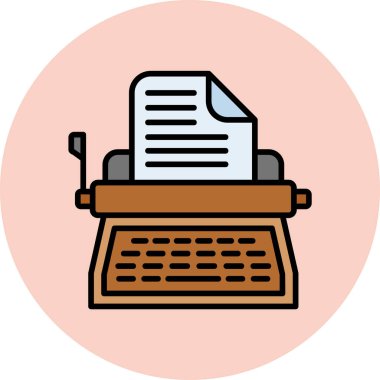 Daktilo simgesinin vektör düz çizimi