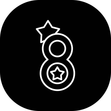 Siyah basit şekilde izole edilmiş 8 numaralı simge. 8 numaranın vektör illüstrasyonu