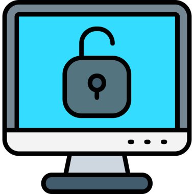 bilgisayar güvenlik simgesi, vektör illüstrasyon tasarımı