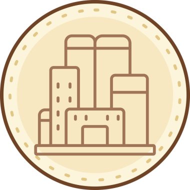 Bina. Web simgesi basit illüstrasyon