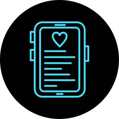 cep telefonu kalp simgesi vektör çizimi