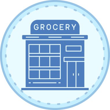 bakkal simgesi, vektör illüstrasyonu