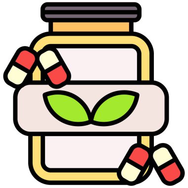 İlaç şişesi, vektör illüstrasyonu