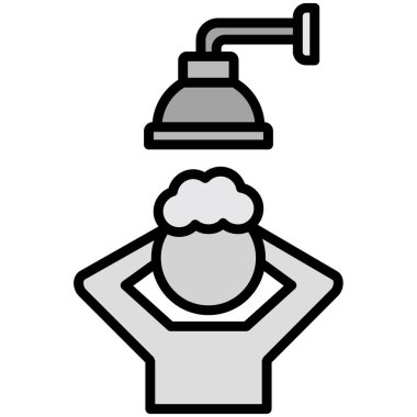 Duş simgesi olan adam, taslak biçimi