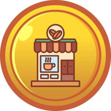 Kafe vektör illüstrasyonu, simge ögesi