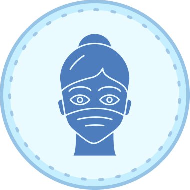 Benzersiz kadın yüz vektör çizgisi simgesi