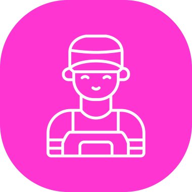 Beyzbol kasklı bir adamın vektör çizimi