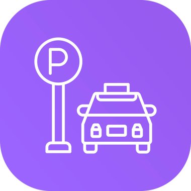 araba park çizgisi simgesi, vektör