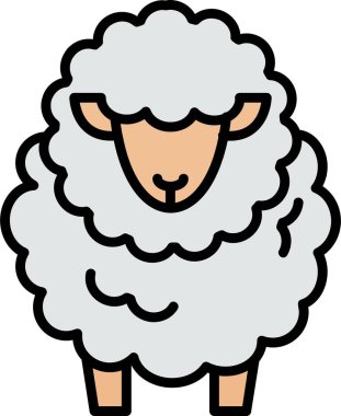 Koyun simgesi, vektör illüstrasyonu