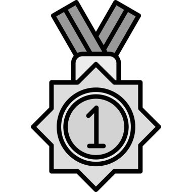 Ödül madalyası ikonu. Web tasarımı için basit madalya vektör simgeleri çizimi