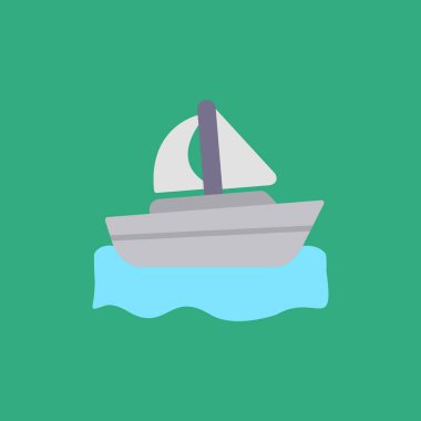 tekne ikonu vektör illüstrasyonu