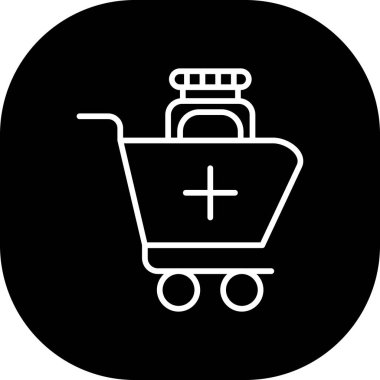 Alışveriş arabası simgesi, vektör illüstrasyonu