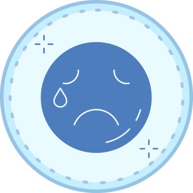 hüzünlü simge, vektör illüstrasyonu