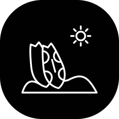 Bir güneş simgesinin vektör illüstrasyonu