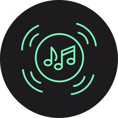 Soyut arka grupta müzik simgesi izole edildi