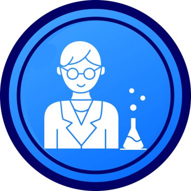 Kimyager bilim adamı ikonu, taslak biçimi