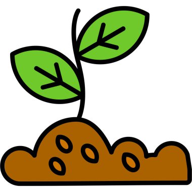 Bitki. Web simgesi basit illüstrasyon