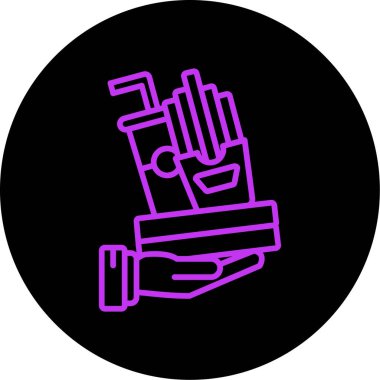 Mikroskop simgesi tasarımının illüstrasyon vektör simgesi