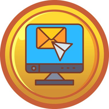 Posta simgesi olan zarf. vektör illüstrasyonu