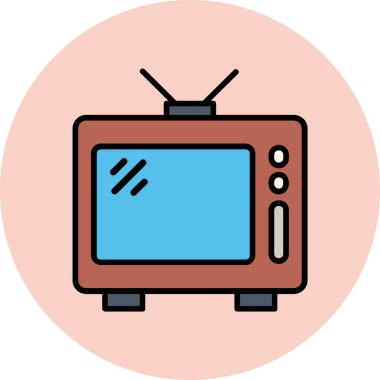 Televizyon. Web simgesi basit illüstrasyon