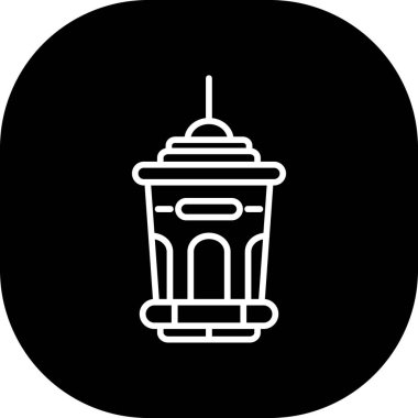 Benzersiz kahve kulesi vektör çizgisi simgesi