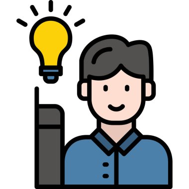 Fikir adamı yaratıcılık simgesi - özet biçimi