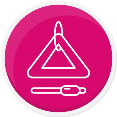 Tornavida ikonlu pembe üçgen simgesi çizimi