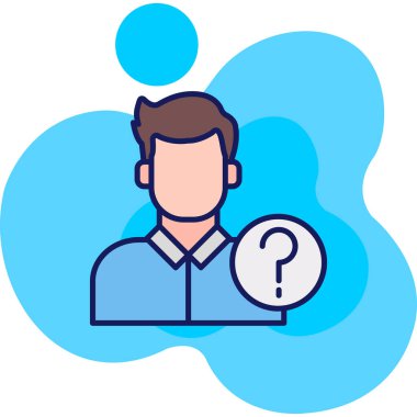 Soru işaretli vektör çizim tasarımı olan adam