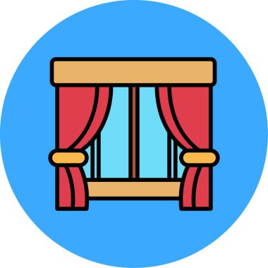 Moda biçimi izole edilmiş arkaplanda perde simgesi