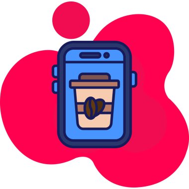 Kahve bardağı simgesi - taslak biçiminde