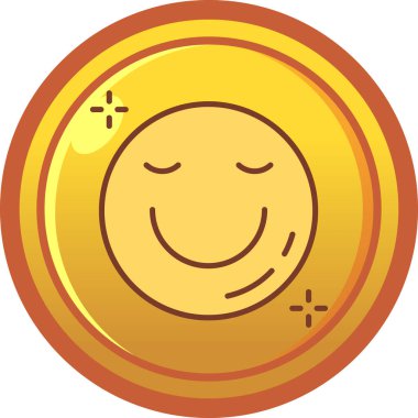 Mutlu emoji yüz simgesi doldurulmuş dış hat biçimi