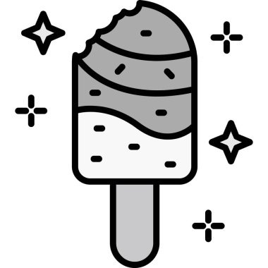 Beyaz arka planda dondurma vektör illüstrasyonu