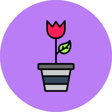 Çiçek. Web simgesi basit illüstrasyon